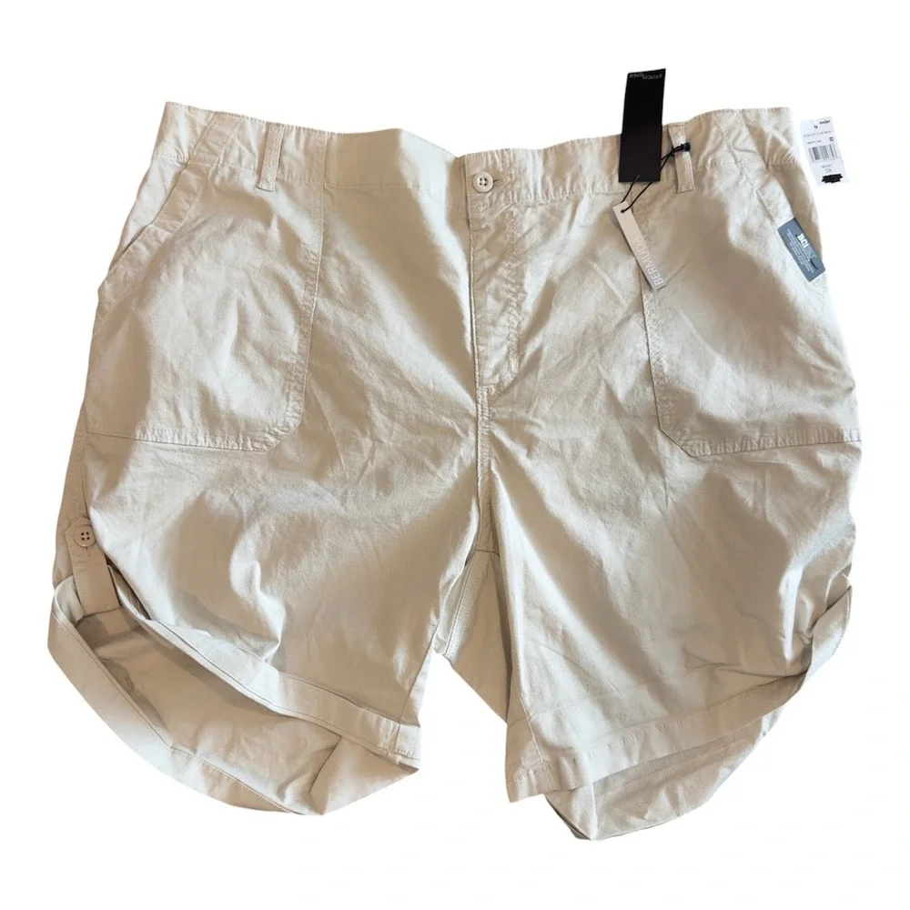 Stitch Star Womens 3X Beige Bermuda Shorts Pull-On Elastic Waist SS3501-3 NWT